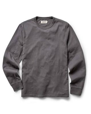 The Organic Cotton Long Sleeve Tee in Faded Black