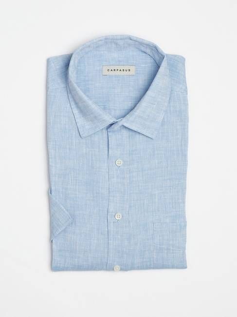 Linen Shirt Short Lido Blue