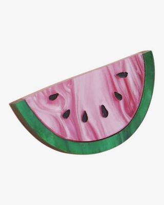 Wolf & Moon Watermelon Pin