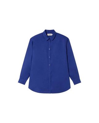 Blaue Oversize-Hanfbluse Gia