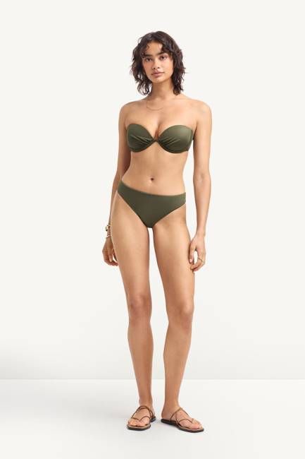 Cali High Leg Full Bottom - Olive EcoShimmer