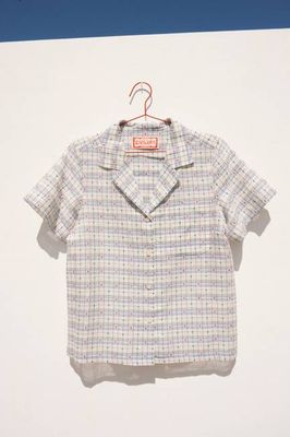 Nancy Button-Waist Shirt - Curtain Plaid (M &L)