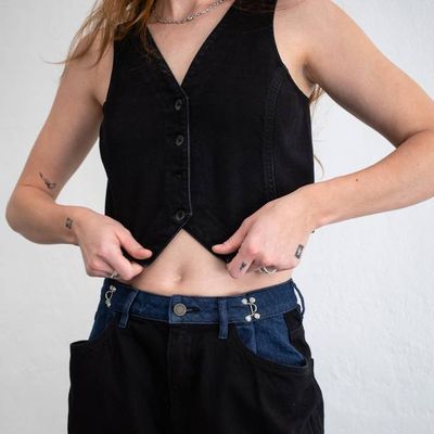 ASTRA - Denim Vest - Black