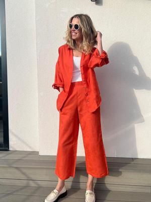 Gigi - Cropped Trousers - Red