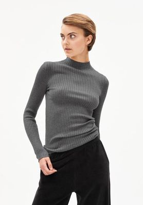 ALAANIA KNIT SWEATER | mid grey melange