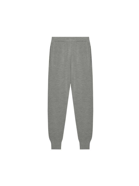 Mens Regenerative Merino Wool Track Pants—grey marl