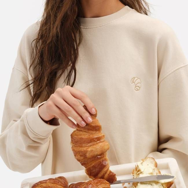 Organic Fleece Embroidered Boyfriend Sweatshirt