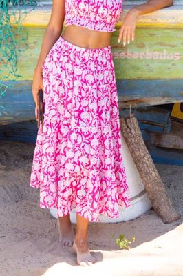 One Size Skirt | Dianthus Pink/White