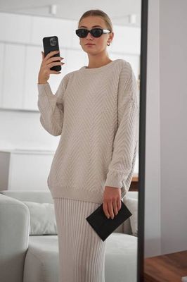 Knitted chevron sweater