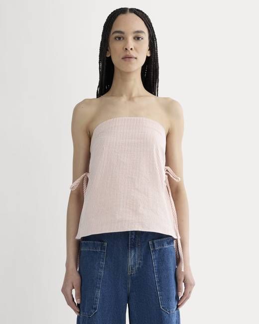 The Seersucker Tube Top | Soft Orange