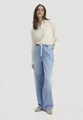 Wide-leg jeans made from pure organic denim
