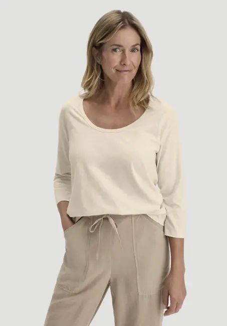 Light slub long-sleeved relaxed-fit shirt made from pure organic cotton