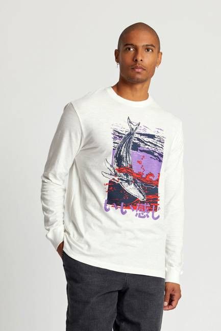 HAKON WHALE - Organic Cotton Tee Off White