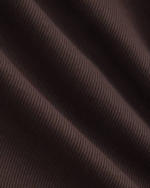 Strapless Dress in Stretch Linen | Dark Brown