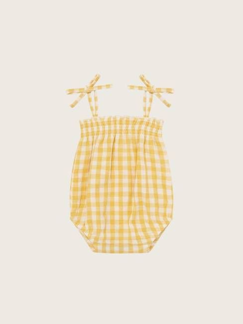 Honeycomb Gingham Spaghetti Bodysuit