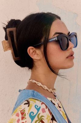 Mizuri - Cat Eye Sunglasses in Solid Blue with Blue Swirl