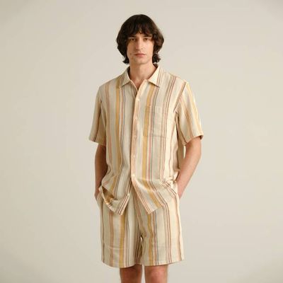 DEDICATED - Shirt Brantevik Stripe Off-White