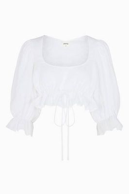 The Carla Puffed Sleeves Blouse in white