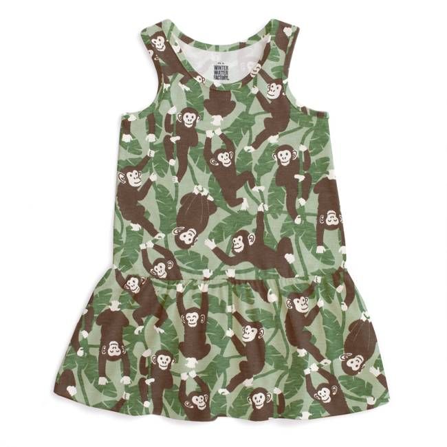 Valencia Dress - Chimpanzees Green