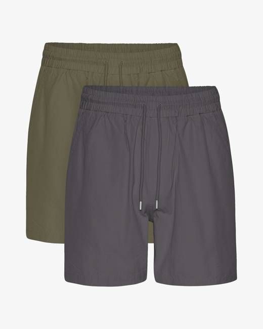 Organic Twill Shorts - Lava Grey & Dusty Olive (2-Pack)
