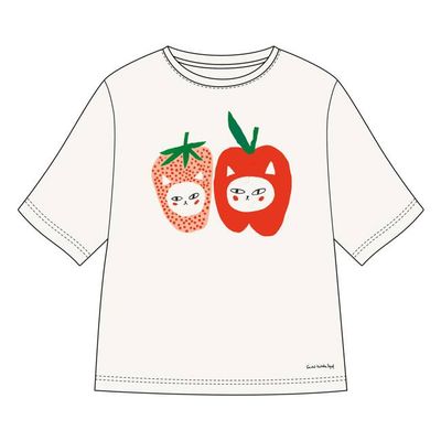 DEDICATED - T-shirt Vadstena Fruit Cats Off-White