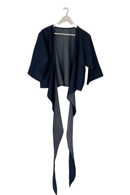 NEW! Denim Tencel Wrap Top