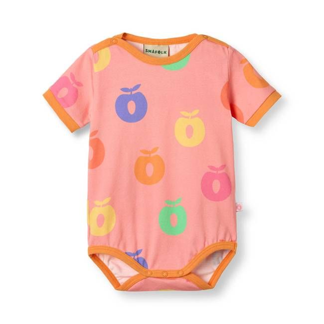 Short-sleeved baby body with apples