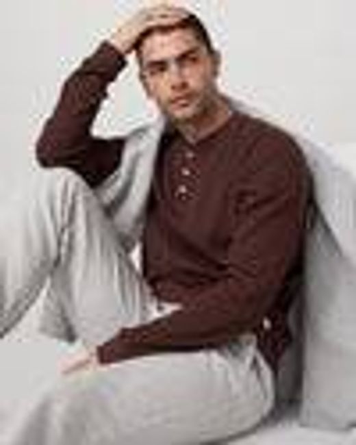 Waffle Henley | Men's Burgundy Henley Top | Vuori