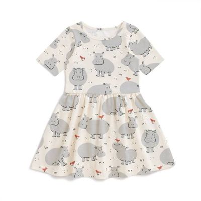 Alberta Dress - Hippos Grey
