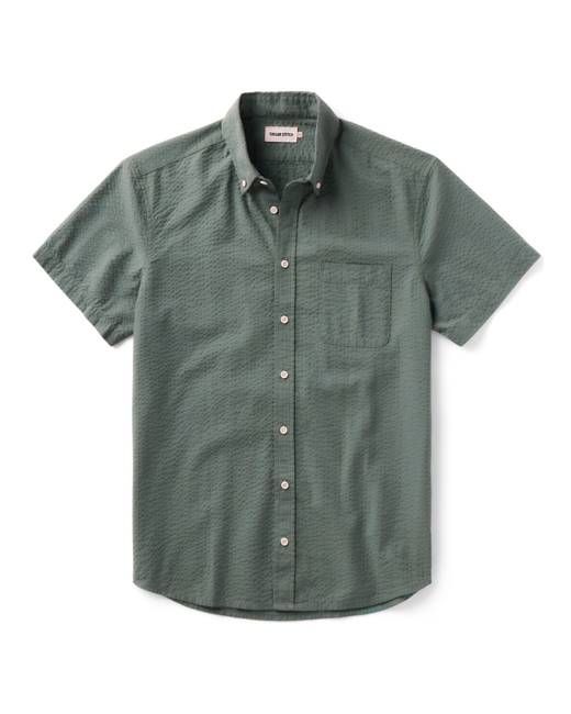 The Short Sleeve Jack in Deep Sea Seersucker