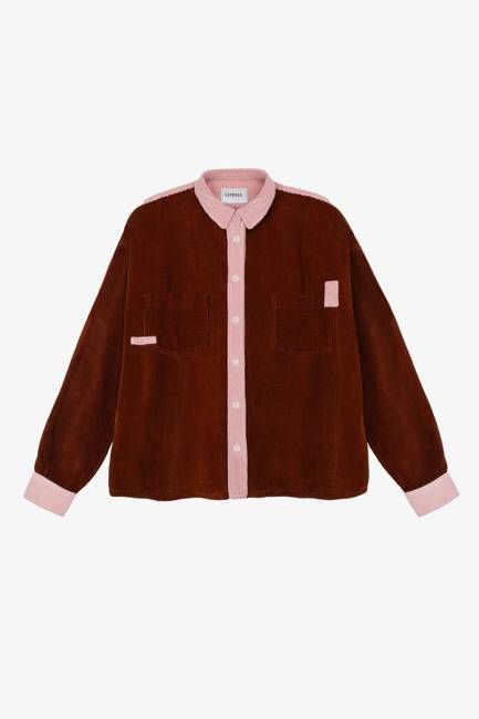 Lela Boxy Shirt, Caramel Organic Cotton Corduroy