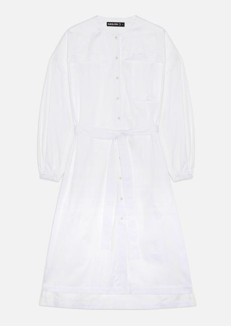 COM.PACKED SHIRT DRESS WHITE