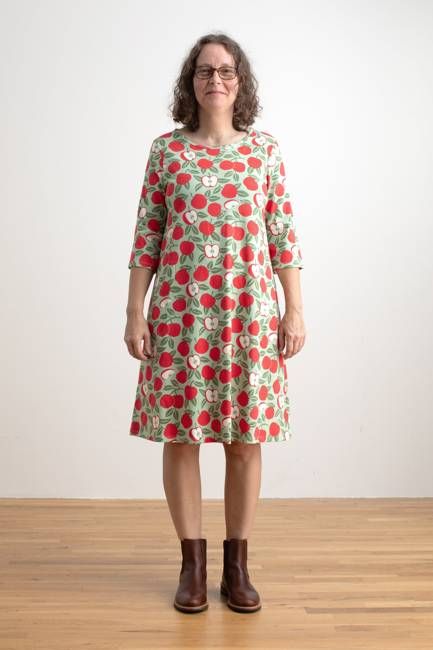 Helsinki Dress - Apples Red & Green