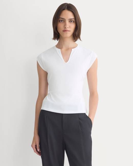 Everlane Tie-Back Tee in Organic Cotton — White