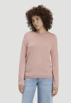Regular knit sweater made from pure organic merino wool