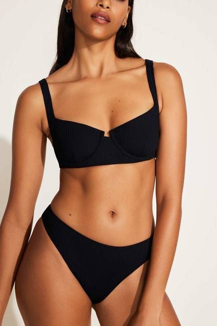 Demi Underwire Top - Black EcoRib