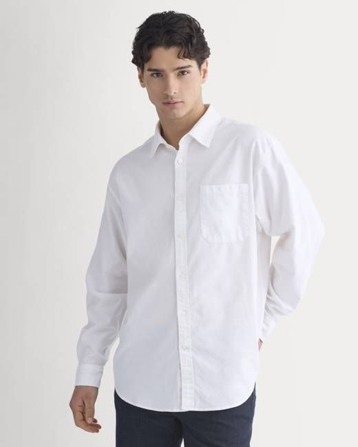 Lightweight Oversized Oxford | White