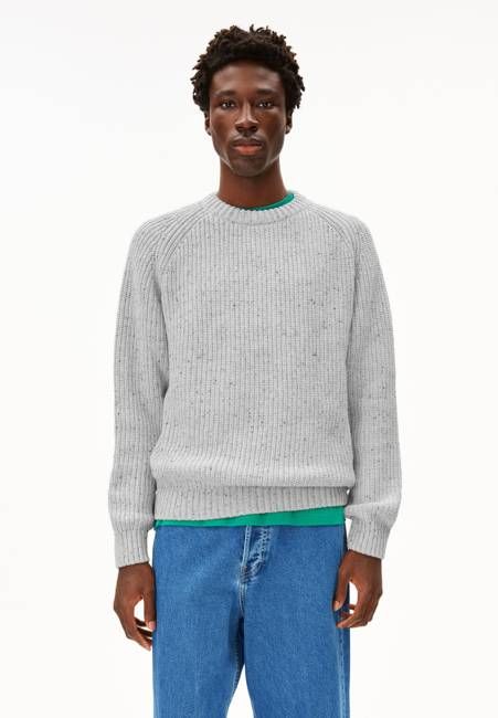 KIAANO TWEED KNIT SWEATER | oatmilk-black tweed