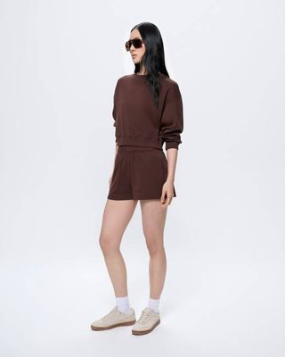 Baumwollshorts für Damen—Mahagoni-Braun