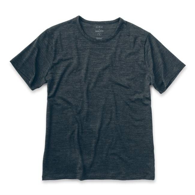 The Antoni Tee in Heather Black