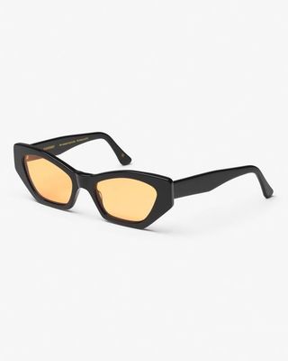 Sunglass 07 - Deep Black Solid - Orange