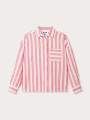 Womens Strawberries & Cream Inagua Linen Shirt