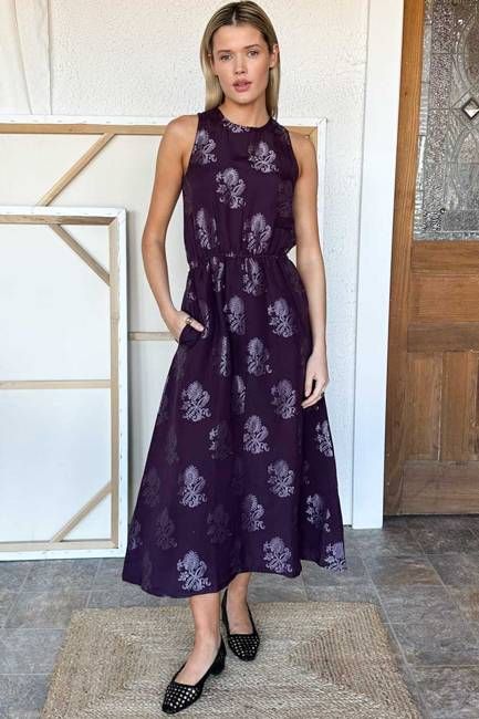 Studio Sundress  - Blackberry Wine Linen