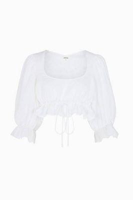 The Carla Bluse mit Puffärmeln in Weiß
