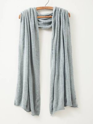 Fine Merino Lambswool Brant Wrap in Haar