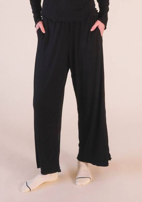 Hedy Ribbed Modal Lounge Pant- Black