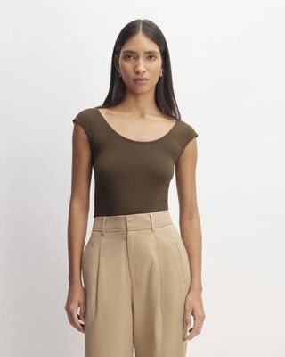 The Supima® Form Cap-Sleeve Tee | Cocoa