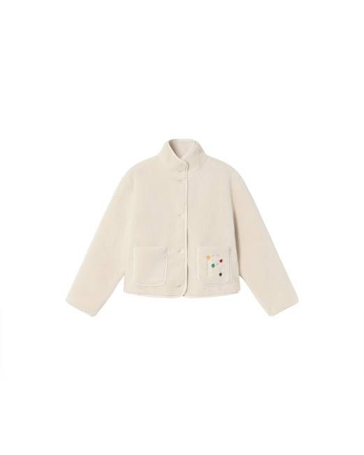 Ivory fleece Kourtney jacket