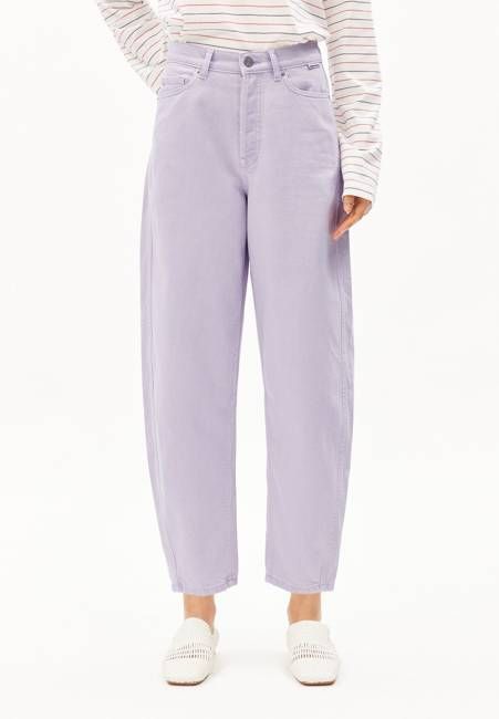 BAARLY HIGH WAIST BARREL JEAN| soft lilac