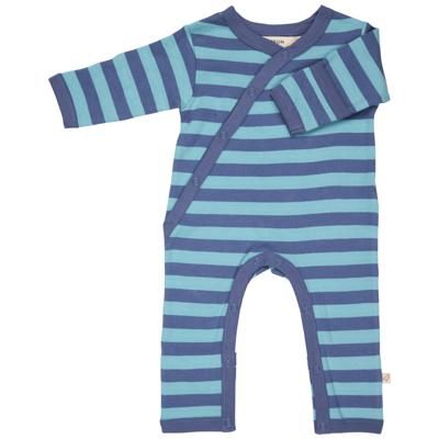 Kimono Romper (Breton Stripe) - Velvet Blue/Turquoise